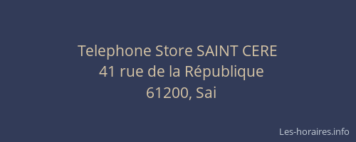 Telephone Store SAINT CERE