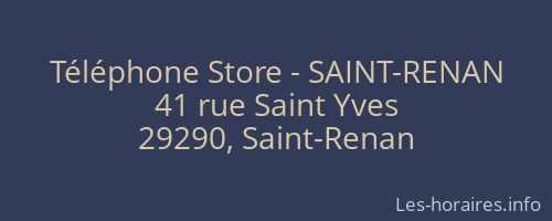 Téléphone Store - SAINT-RENAN