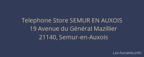 Telephone Store SEMUR EN AUXOIS