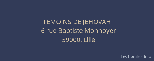 TEMOINS DE JÉHOVAH