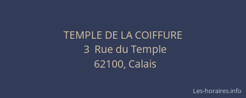 TEMPLE DE LA COIFFURE