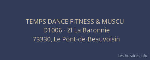 TEMPS DANCE FITNESS & MUSCU