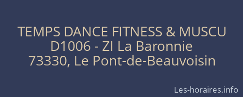 TEMPS DANCE FITNESS & MUSCU