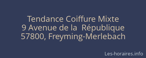Tendance Coiffure Mixte