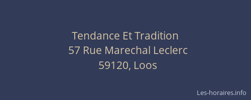 Tendance Et Tradition