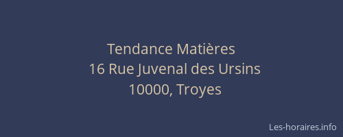 Tendance Matières