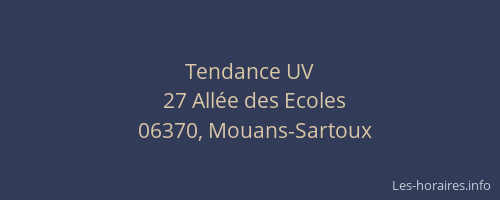 Tendance UV