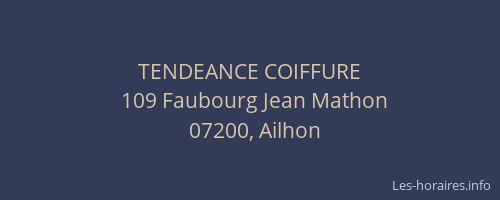TENDEANCE COIFFURE