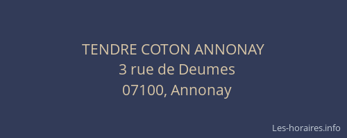 TENDRE COTON ANNONAY