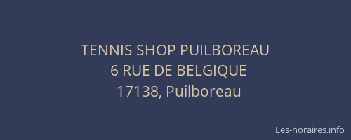 TENNIS SHOP PUILBOREAU