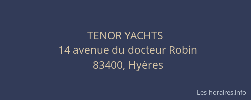 TENOR YACHTS