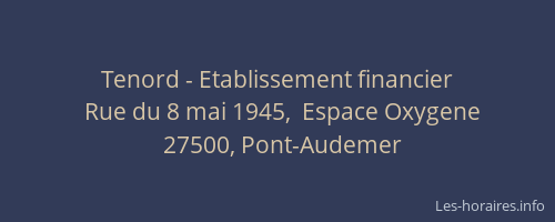 Tenord - Etablissement financier