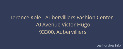 Terance Kole - Aubervilliers Fashion Center