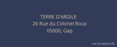 TERRE D'ARGILE