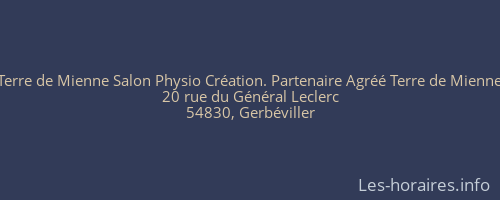 Terre de Mienne Salon Physio Création. Partenaire Agréé Terre de Mienne