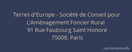 Terres d'Europe - Société de Conseil pour L'Aménagement Foncier Rural