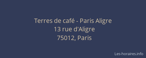 Terres de café - Paris Aligre