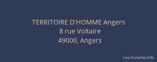 TERRITOIRE D'HOMME Angers