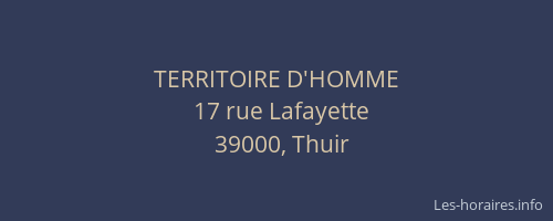 TERRITOIRE D'HOMME