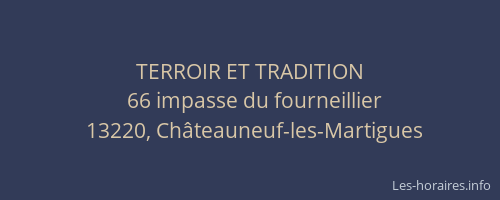 TERROIR ET TRADITION