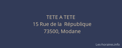 TETE A TETE