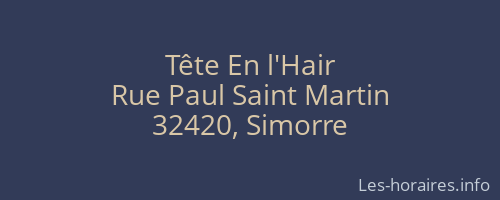 Tête En l'Hair