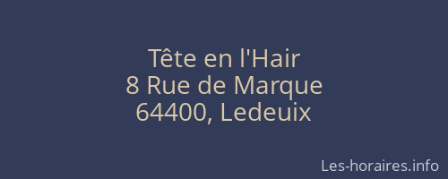 Tête en l'Hair