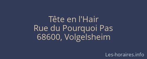 Tête en l'Hair