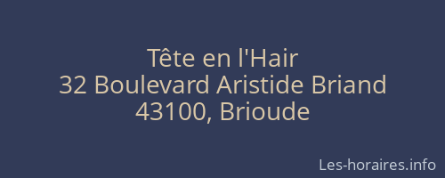 Tête en l'Hair