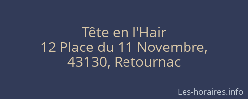 Tête en l'Hair