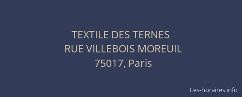TEXTILE DES TERNES
