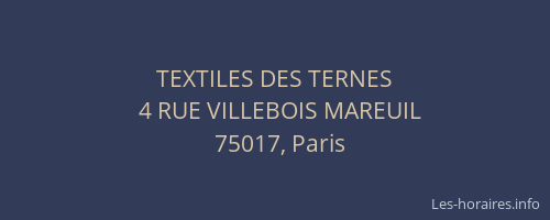 TEXTILES DES TERNES