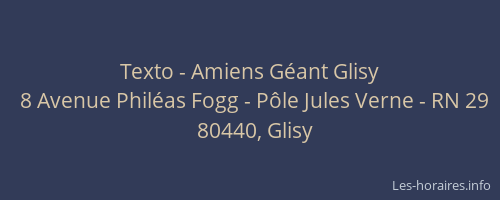 Texto - Amiens Géant Glisy