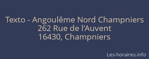 Texto - Angoulême Nord Champniers