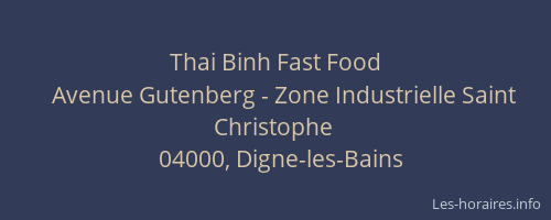 Thai Binh Fast Food