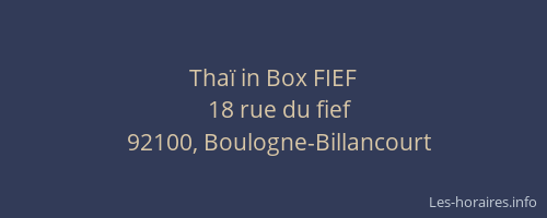 Thaï in Box FIEF