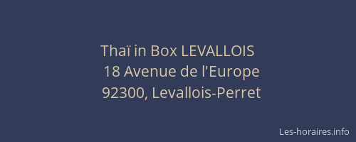 Thaï in Box LEVALLOIS