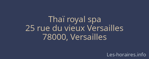 Thaï royal spa