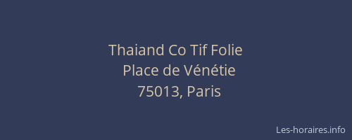 Thaiand Co Tif Folie