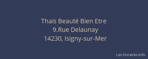 Thais Beaut&eacute; Bien Etre