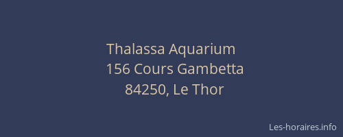 Thalassa Aquarium