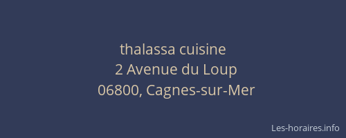thalassa cuisine