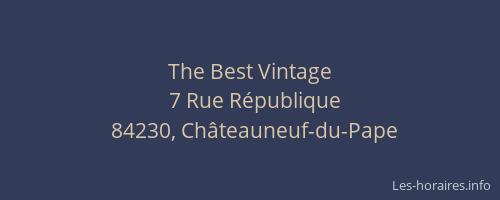 The Best Vintage