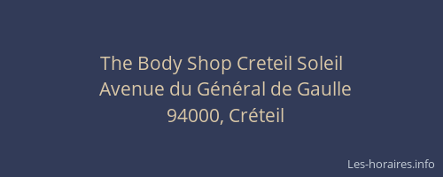 The Body Shop Creteil Soleil