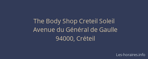 The Body Shop Creteil Soleil