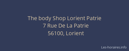 The body Shop Lorient Patrie