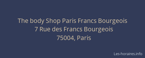 The body Shop Paris Francs Bourgeois