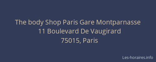 The body Shop Paris Gare Montparnasse