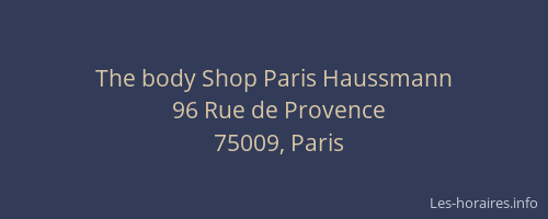 The body Shop Paris Haussmann