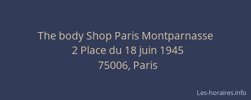The body Shop Paris Montparnasse